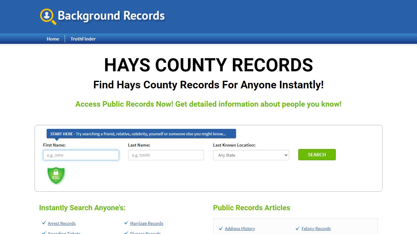 Find Hays County Records For Anyone